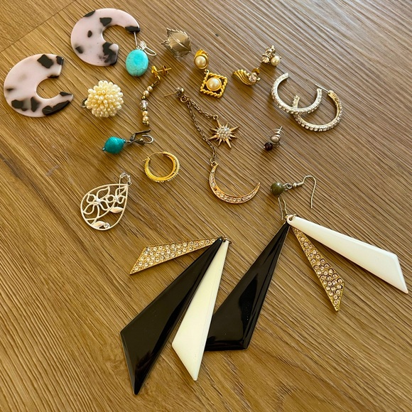 Vintage Jewelry - Mixed Earring Lot - Missing Posts, Only One Earring Etc.